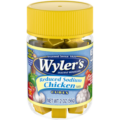 Wylers Bouillon Instant Reduced Sodium Chicken Flavor Cubes - 2 Oz - Image 1