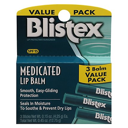 Blistex Lip Balm Medicated Spf 15 Value - 3-.15 Oz - Image 3