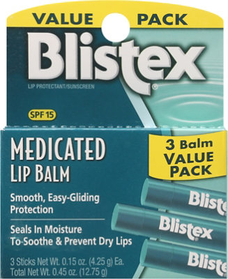 Blistex Lip Balm Medicated Spf 15 Value - 3-.15 Oz - Image 2