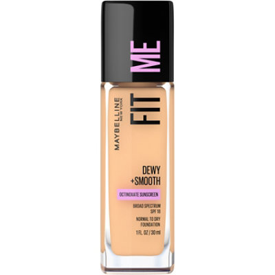 Maybelline Fit Me Dewy + Smooth Liquid Foundation Makeup with SPF 18 Sandy Beige - 1 Fl. Oz. - Image 1