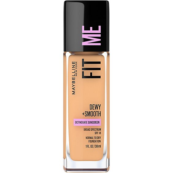 Maybelline Fit Me Dewy Plus Smooth Natural Buff Liquid Foundation Makeup with SPF 18 - 1 Oz