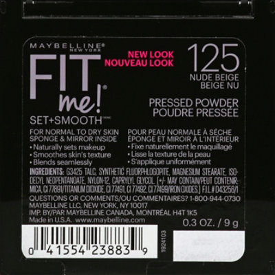 Maybelline Fit Me! Pressed Powder Nude Beige 125 - 0.3 Oz - Image 3