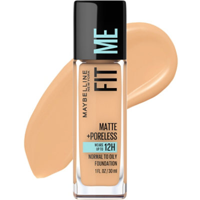 Maybelline Fit Me Matte Plus Poreless Natural Buff Liquid Foundation Makeup - 1 Fl. Oz. - Image 1