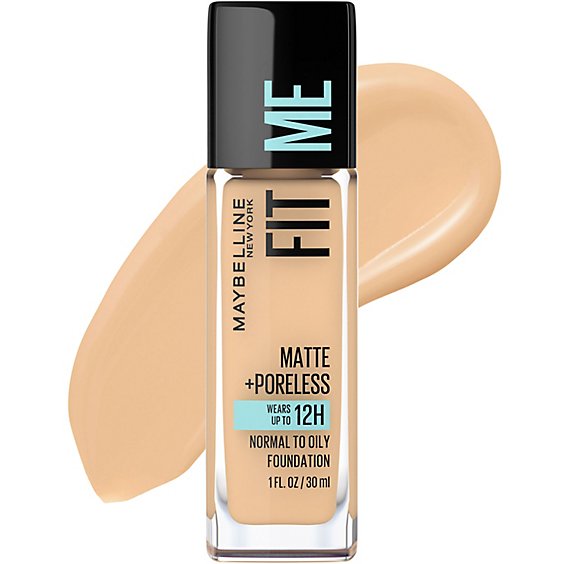 Maybelline Fit Me Matte Plus Poreless Warm Nude Liquid Foundation Makeup - 1 Oz