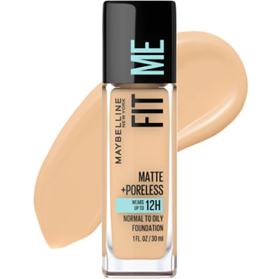 Maybelline Fit Me Matte Plus Poreless Warm Nude Liquid Foundation Makeup - 1 Oz - Image 1