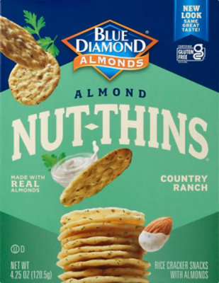 Blue Diamond Nut Thins Cracker Snacks Almond Nut & Rice Country Ranch - 4.25 Oz - Image 2