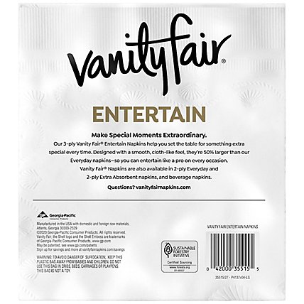 Vanity Fair Entertain Napkins Classic White - 40 Count - Image 4