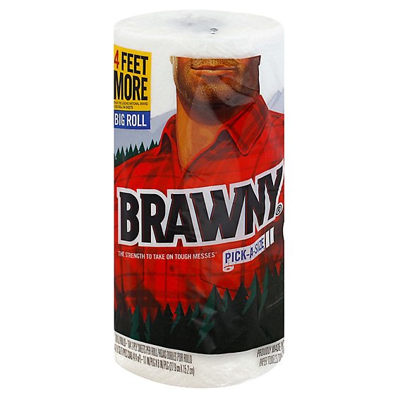 Brawny Paper Towels Pick-A-Size Big Roll 2-Ply Wrapper - 1 Roll ...