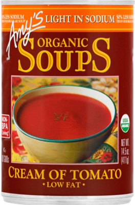 Amys Organic Soups Low Fat Light In Sodium Cream Of Tomato - 14.5 Oz - Image 2