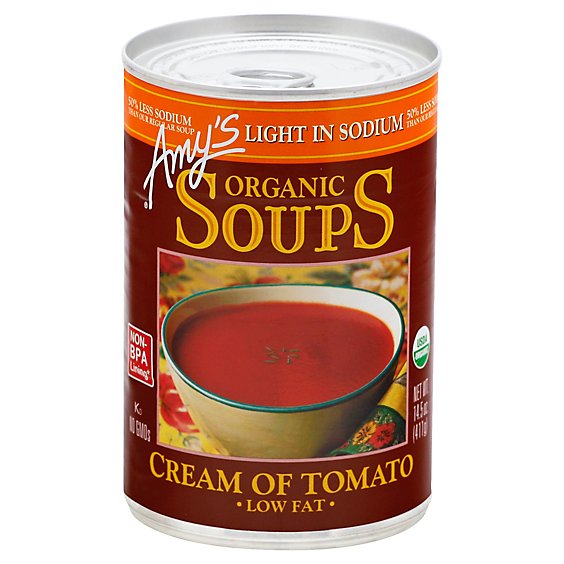 Amys Organic Soups Low Fat Light In Sodium Cream Of Tomato - 14.5 Oz