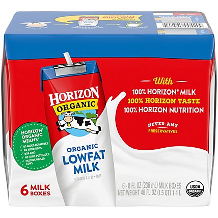 Horizon Organic Milk 1% Lowfat - 6-8 Fl. Oz. - Image 2