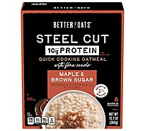 Better Oats Oat Revolution! Oatmeal Instant Steel Cut With Flax Maple & Brown Sugar - 12.7 Oz
