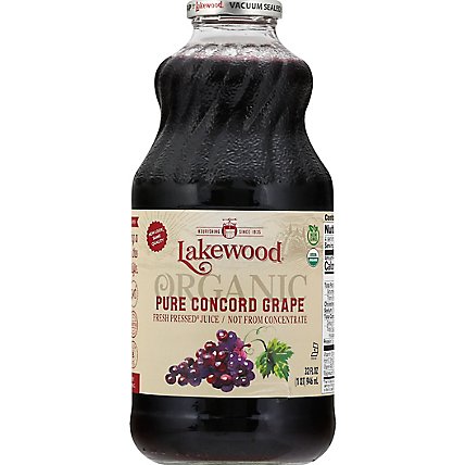Lakewood Organic Juice Fresh Pressed GMO Free Pure Concord - 32 Fl. Oz. - Image 2