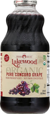 Lakewood Organic Juice Fresh Pressed GMO Free Pure Concord - 32 Fl. Oz. - Image 2