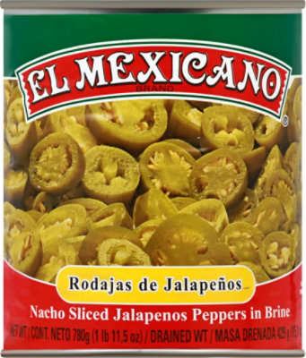 El Mexicano Jalapenos Sliced Nacho Pepper in Brine Can - 28 Oz - Image 2
