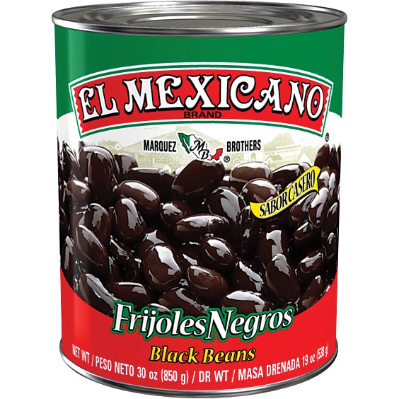 El Mexicano Beans Black Whole Can - 29 Oz