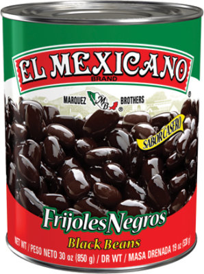 El Mexicano Beans Black Whole Can - 29 Oz