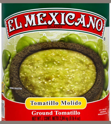 El Mexicano Tomatilo Molido Can - 100 Oz - Image 2