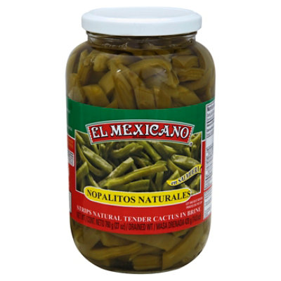 El Mexicano Nopalitos Naturales Cactus Tender in Brine Jar - 27 Oz