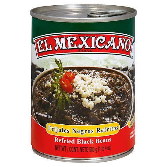 El Mexicano Beans Refried Black Can - 20 Oz