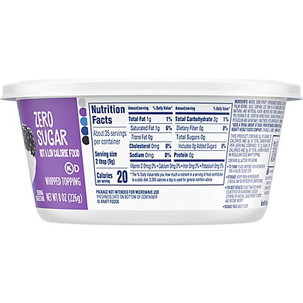 Cool Whip Zero Sugar Whipped Topping Tub - 8 Oz - Image 4