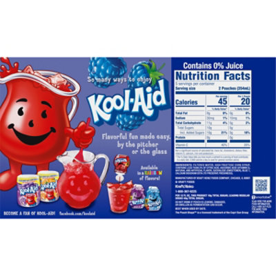 Kool-Aid Jammers Blue Raspberry Artificially Flavored Drink Pouches - 10-6 Fl. Oz. - Image 9