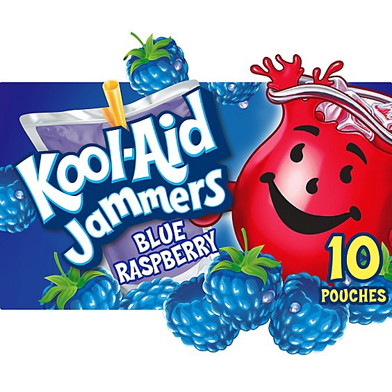Kool-Aid Jammers Blue Raspberry Artificially Flavored Drink Pouches - 10-6 Fl. Oz.