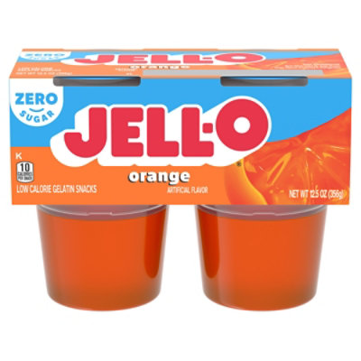 Jell-O Orange Sugar Free Ready to Eat Jello Cups Gelatin Snack Cups - 4 Count - Image 5