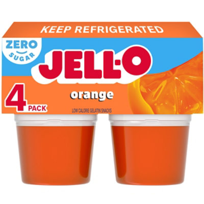 Jell-O Orange Sugar Free Ready to Eat Jello Cups Gelatin Snack Cups - 4 Count - Image 2