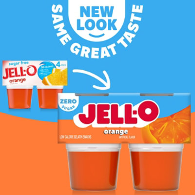 Jell-O Orange Sugar Free Ready to Eat Jello Cups Gelatin Snack Cups - 4 Count - Image 8