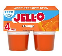 Jell-O Orange Sugar Free Ready to Eat Jello Cups Gelatin Snack Cups - 4 Count