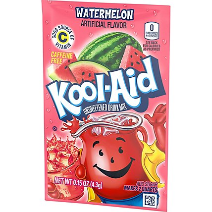 Kool-Aid Unsweetened Watermelon Artificially Flavored Powdered Soft Drink Mix Packet - 0.15 Oz - Image 4