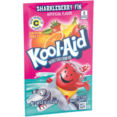 Kool-Aid Unsweetened Sharkleberry Fin Strawberry Orange Punch Powdered Drink Mix Packet - 0.16 Oz - Image 3