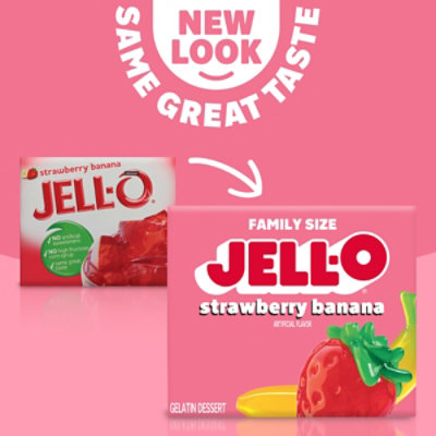Jell-O Strawberry Banana Artificially Flavored Gelatin Dessert Mix Family Size - 6 Oz - Image 5