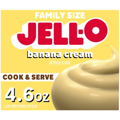 Jell-O Cook & Serve Banana Cream Artificially Flavored Pudding & Pie Filling Mix Family Size - 4.6 Oz - Image 1