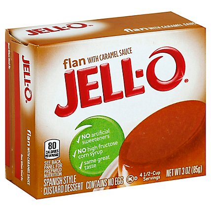 JELL-O Custard Dessert Spanish Style Flan with Caramel Sauce - 3 Oz - Image 1