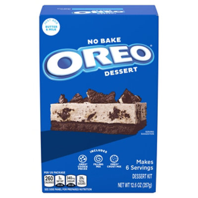 Jell-O No Bake Oreo Dessert Kit with Filling Mix Crust Mix & Cookie Pieces Box - 12.6 Oz - Image 1