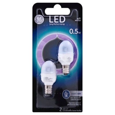GE 0.5w Led Night Light Wht - 2 Count