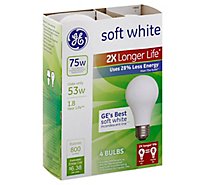 GE Light Bulbs Incandescent Soft White 53 Watts 2x Longer Life - 4 Count