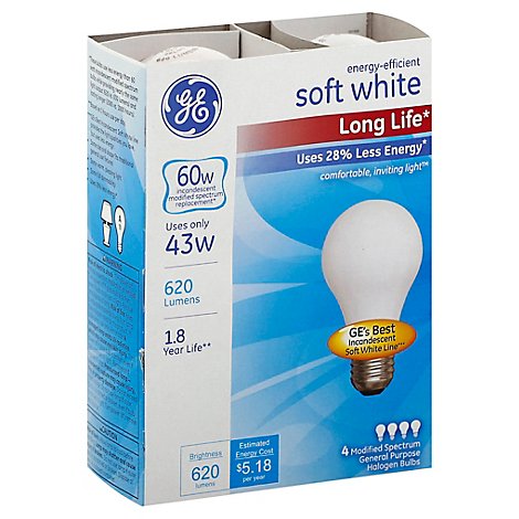 GE 43 Watt Soft White 4pk - 4 Count