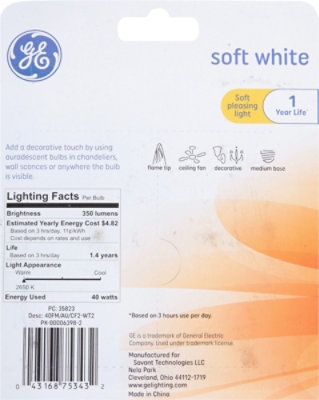 GE 40w Med Base Flame Aur Mp - 2 Count - Image 4