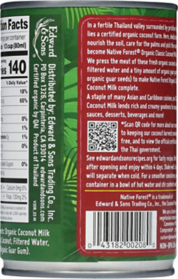 Native Forest Unsweetened Organic Coconut Milk - 13.5 Fl. Oz. - Image 5