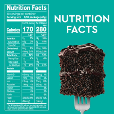 Duncan Hines Perfectly Moist Dark Chocolate Fudge Cake Mix - 15.25 Oz - Image 2