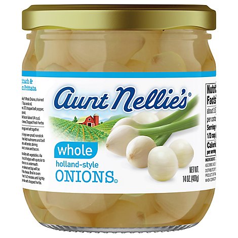 Aunt Nellies Onions Whl Hollan - 15 Oz