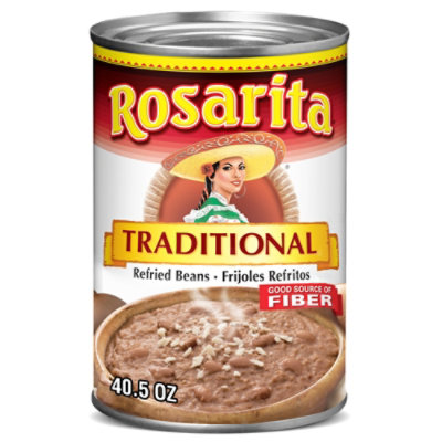 Rosarita Beans Refried Fat Free Vegetarian Can - 40.5 Oz