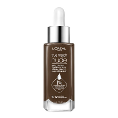 L'Oreal Paris True Match Very Deep 10 To 12 Hyaluronic Tinted Serum Foundation Makeup - 1 Oz - Image 1