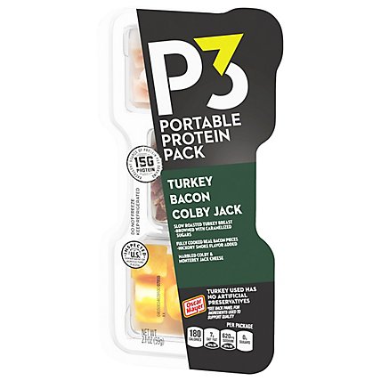 P3 Portable Protein Snack Pack with Turkey Bacon & Colby Jack Cheese Tray - 2.1 Oz - Image 6