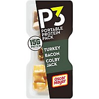 P3 Portable Protein Snack Pack with Turkey Bacon & Colby Jack Cheese Tray - 2.1 Oz - Image 1