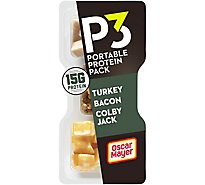 P3 Portable Protein Pack Deli Snackers Turkey Breast Bacon Pieces & Colby & Jack Cheese - 2.1 Oz