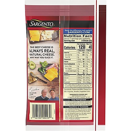 Sargento Cheese Slices Ultra Thin Colby Jack 20 Count - 7.60 Oz - Image 7